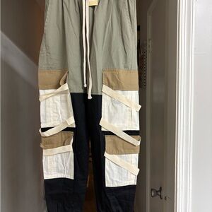 MNML Black, Tan, and Cream Cargo Pants